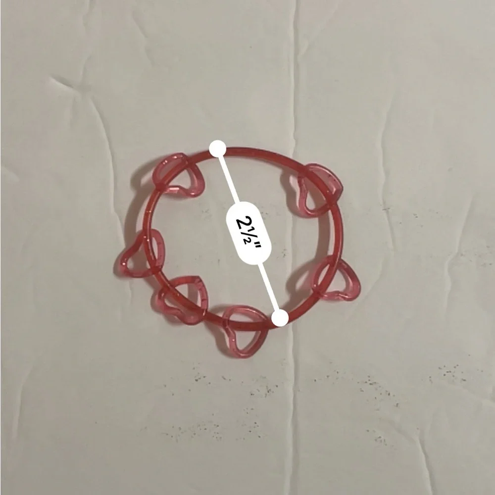 Dark Pink Hearts Kids Plastic Bracelet One Size